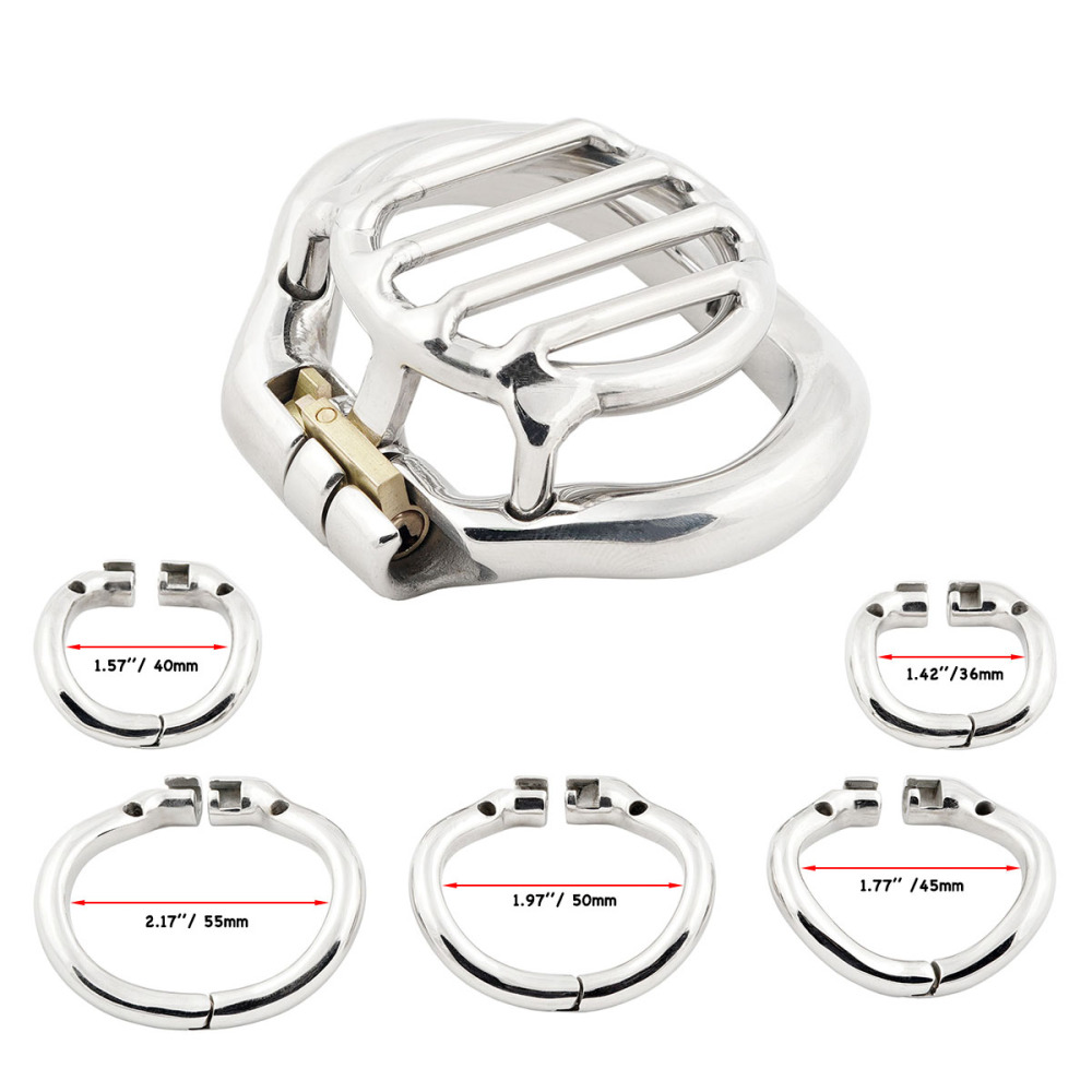 TERNENCE Male Flat Chastity Cock Cage Super Short Stealth Lock Chastity Belt for Men SM Penis Exercise Sex Toys