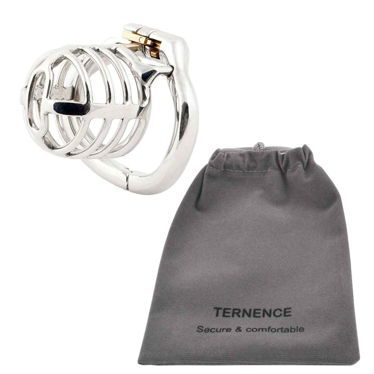 TERNENCE Medium Size Metal Male Chastity Device Ergonomic Design Hinged Ring Cock Cage Penis Lock Adult Game Sex Toys
