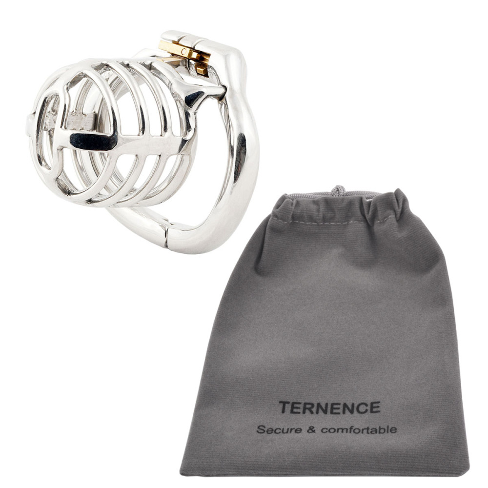 TERNENCE Medium Size Metal Male Chastity Device Ergonomic Design Hinged Ring Cock Cage Penis Lock Adult Game Sex Toys