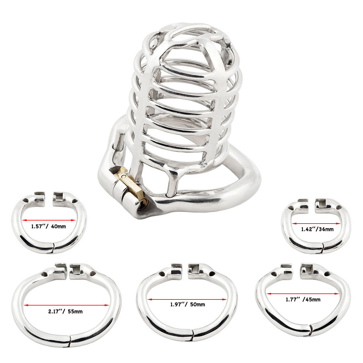 TERNENCE Long Size Men's Metal Chastity Device Ergonomic Design Hinged Ring Cock Cage Penis Lock Adult Game Sex Toys