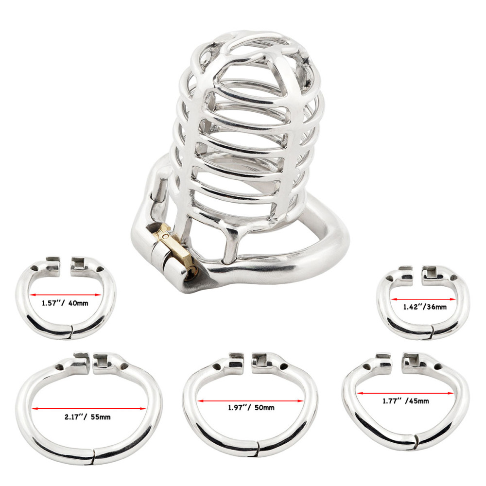 TERNENCE Long Size Men's Metal Chastity Device Ergonomic Design Hinged Ring Cock Cage Penis Lock Adult Game Sex Toys