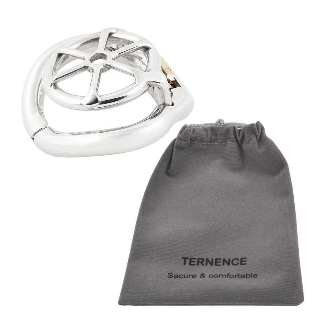 TERNENCE Male Flat Cage Super Short Chastity Device Stealth Lock Chastity Belt for Men SM Penis Exercise Sex Toys