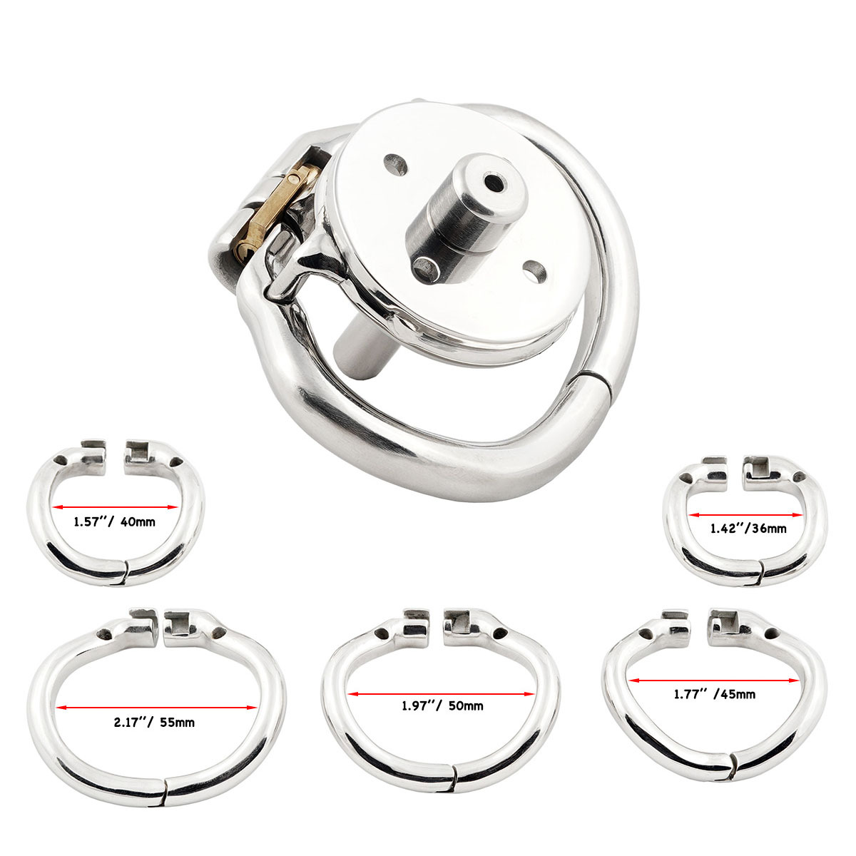 TERNENCE Flat Metal Male Chastity Cock Cage Steel Stainless Virginity Lock Belt with Negative Extreme Catheter Adult Game Sex Toy