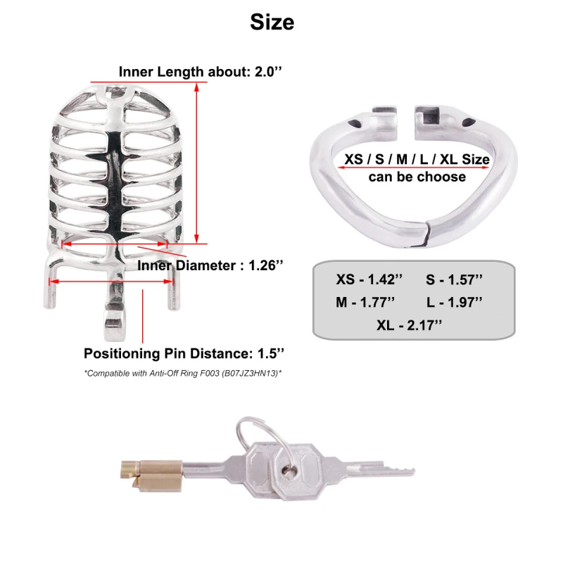 TERNENCE Long Size Men's Metal Chastity Device Ergonomic Design Hinged Ring Cock Cage Penis Lock Adult Game Sex Toys