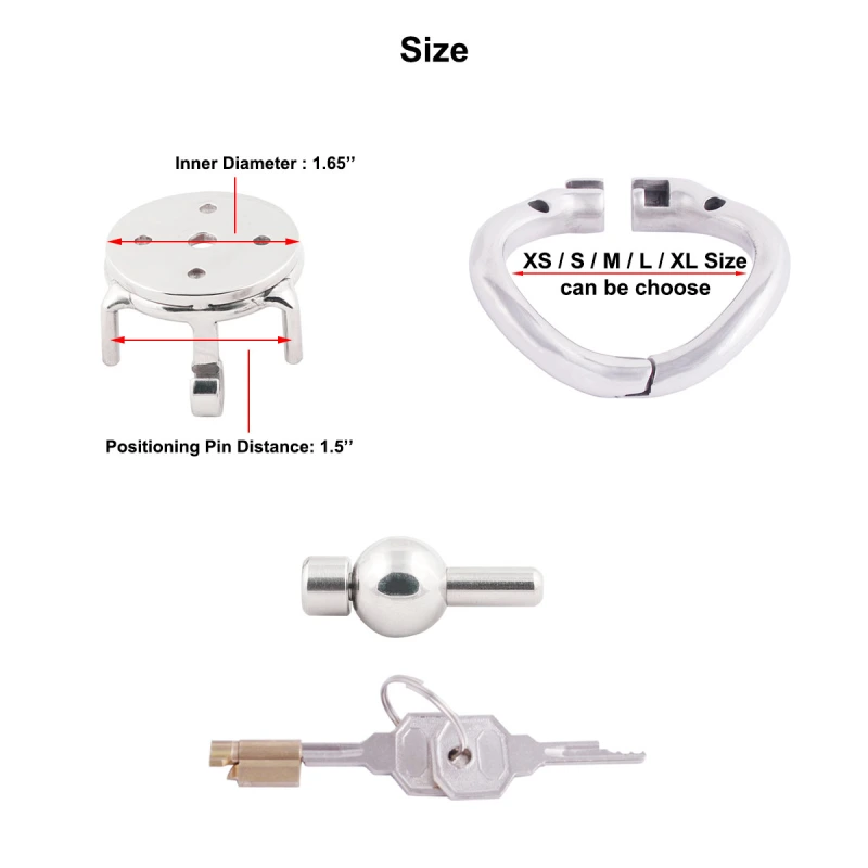 TERNENCE Flat Metal Male Chastity Cock Cage Steel Stainless Virginity Lock Belt with Negative Extreme Catheter Adult Game Sex Toy