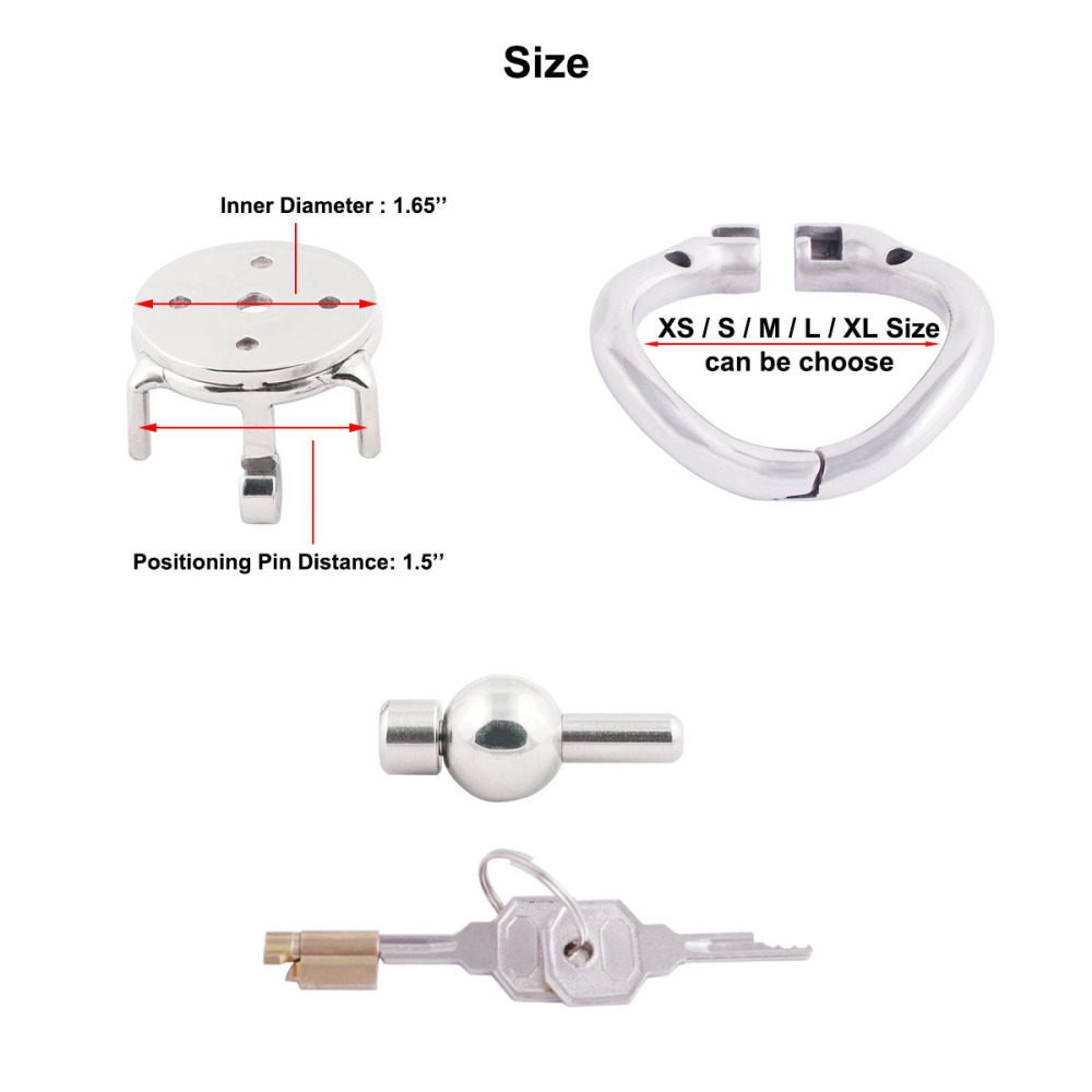TERNENCE Flat Metal Male Chastity Cock Cage Steel Stainless Virginity Lock Belt with Negative Extreme Catheter Adult Game Sex Toy
