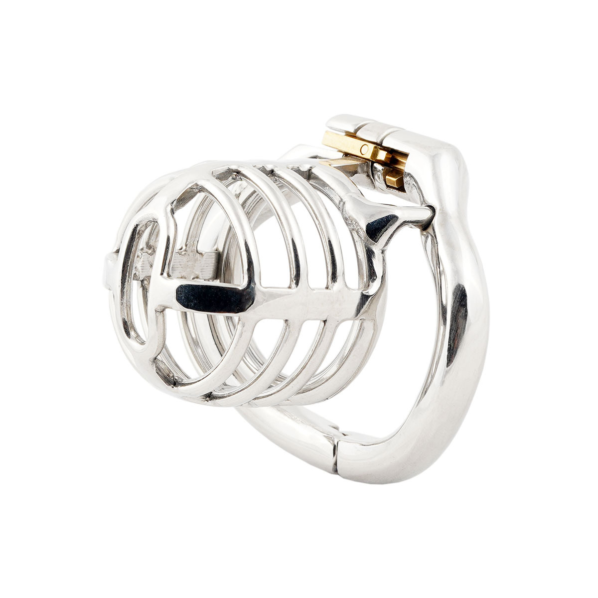 TERNENCE Medium Size Metal Male Chastity Device Ergonomic Design Hinged Ring Cock Cage Penis Lock for Hinged Ring (only cages do not include rings and locks)