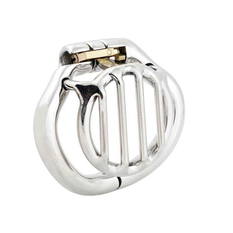 TERNENCE Male Flat Chastity Cock Cage Super Short Stealth Lock Chastity Belt for Hinged Ring (only cages do not include rings and locks)