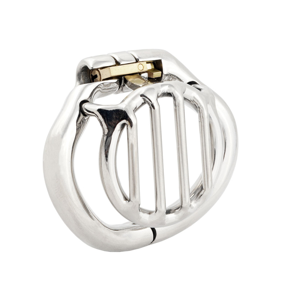 TERNENCE Male Flat Chastity Cock Cage Super Short Stealth Lock Chastity Belt for Hinged Ring (only cages do not include rings and locks)
