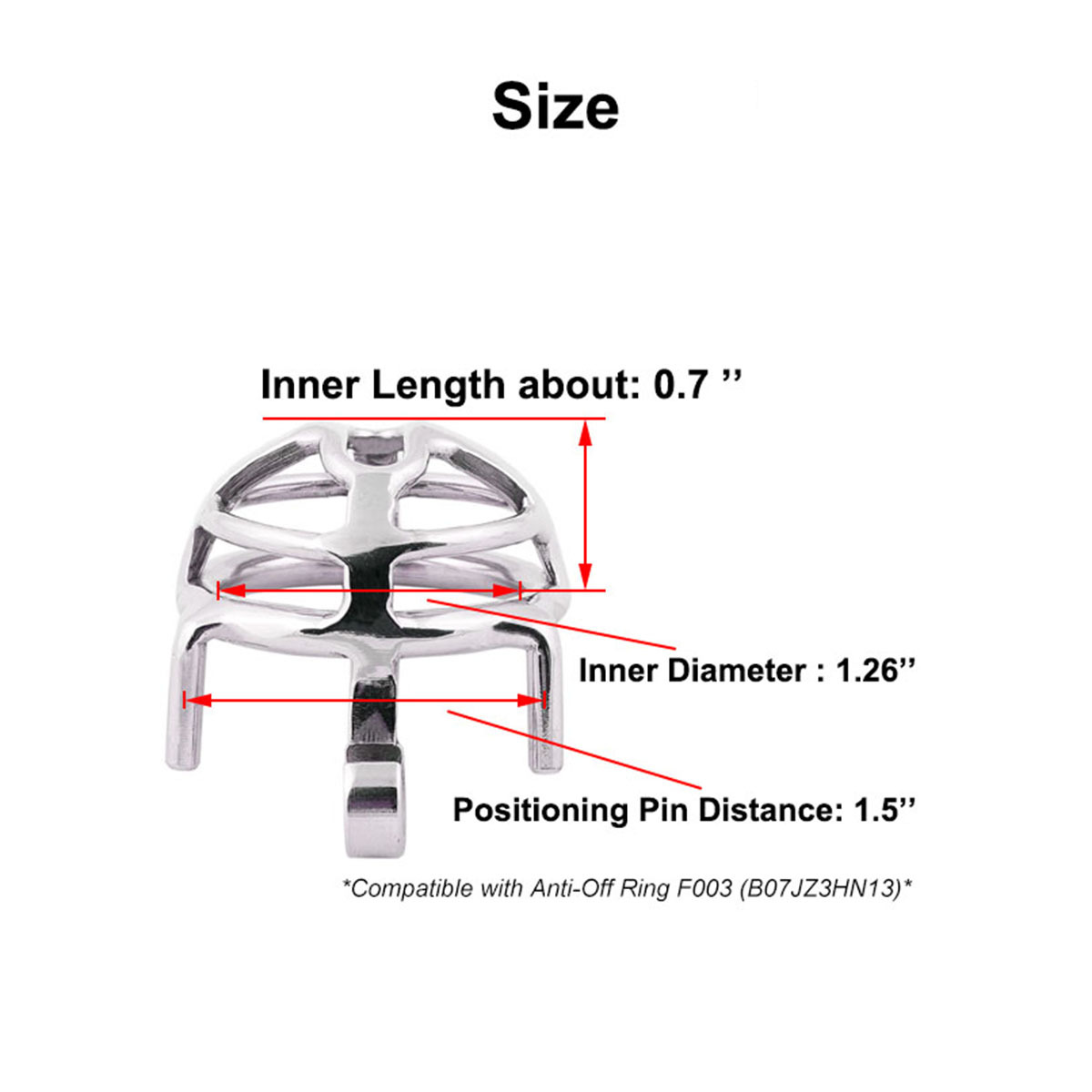 TERNENCE Small Size Male Chastity Cage Ergonomic Design Hinged Ring Cock Cage Penis Lock for Hinged Ring (only cages do not include rings and locks)
