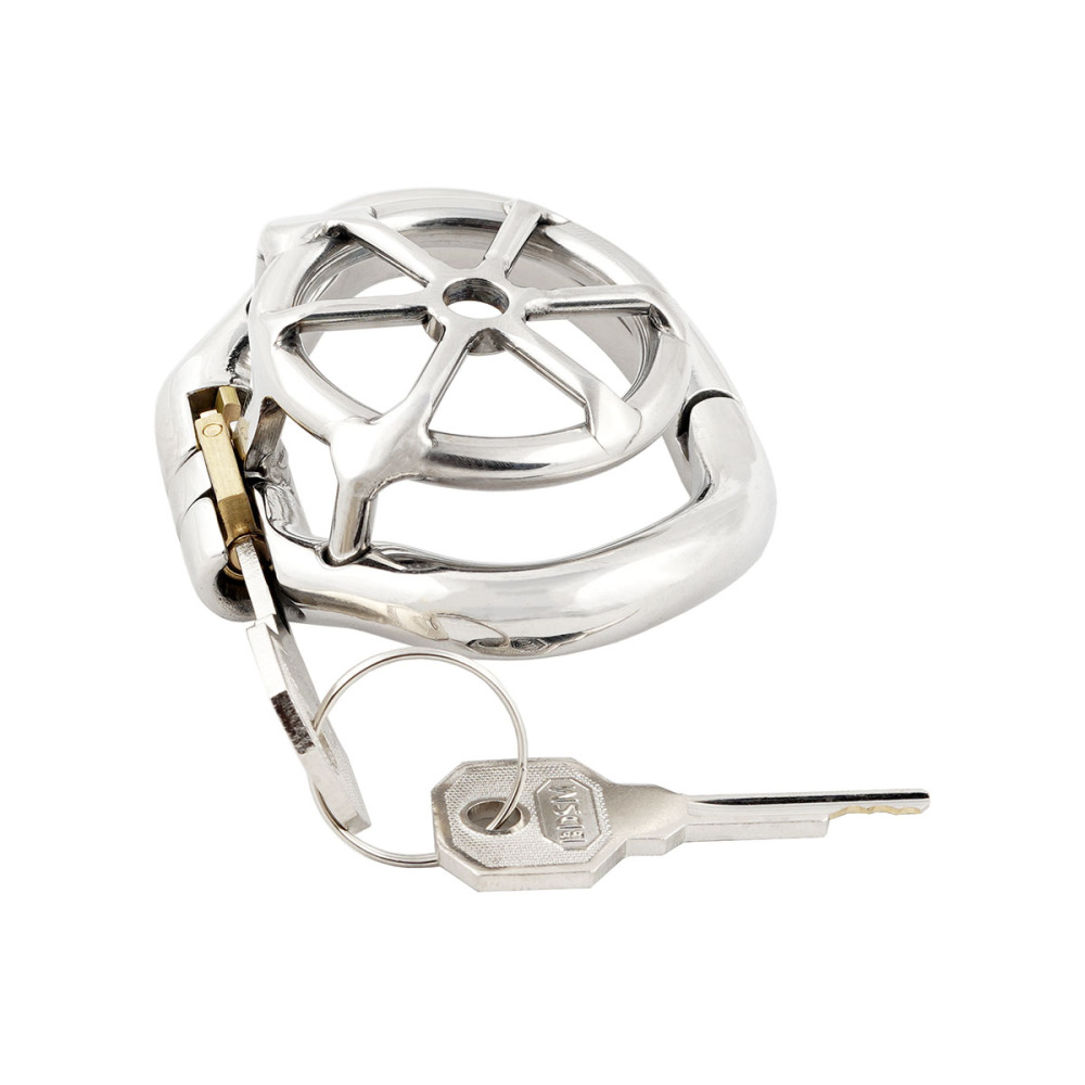 TERNENCE Male Flat Cage Super Short Chastity Device Stealth Lock Chastity Belt for Hinged Ring (only cages do not include rings and locks)