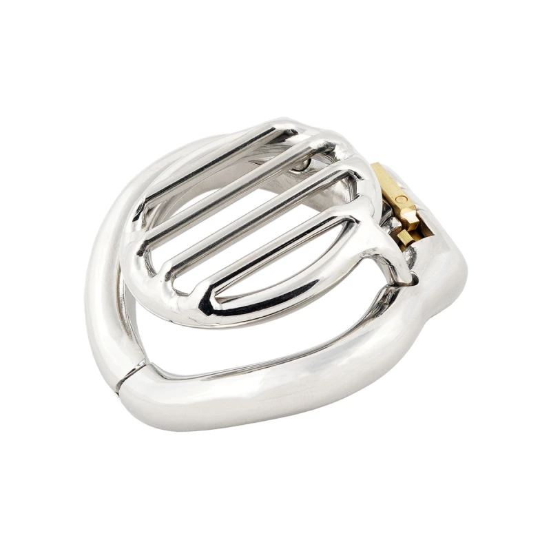 TERNENCE Male Flat Chastity Cock Cage Super Short Stealth Lock Chastity Belt for Hinged Ring (only cages do not include rings and locks)