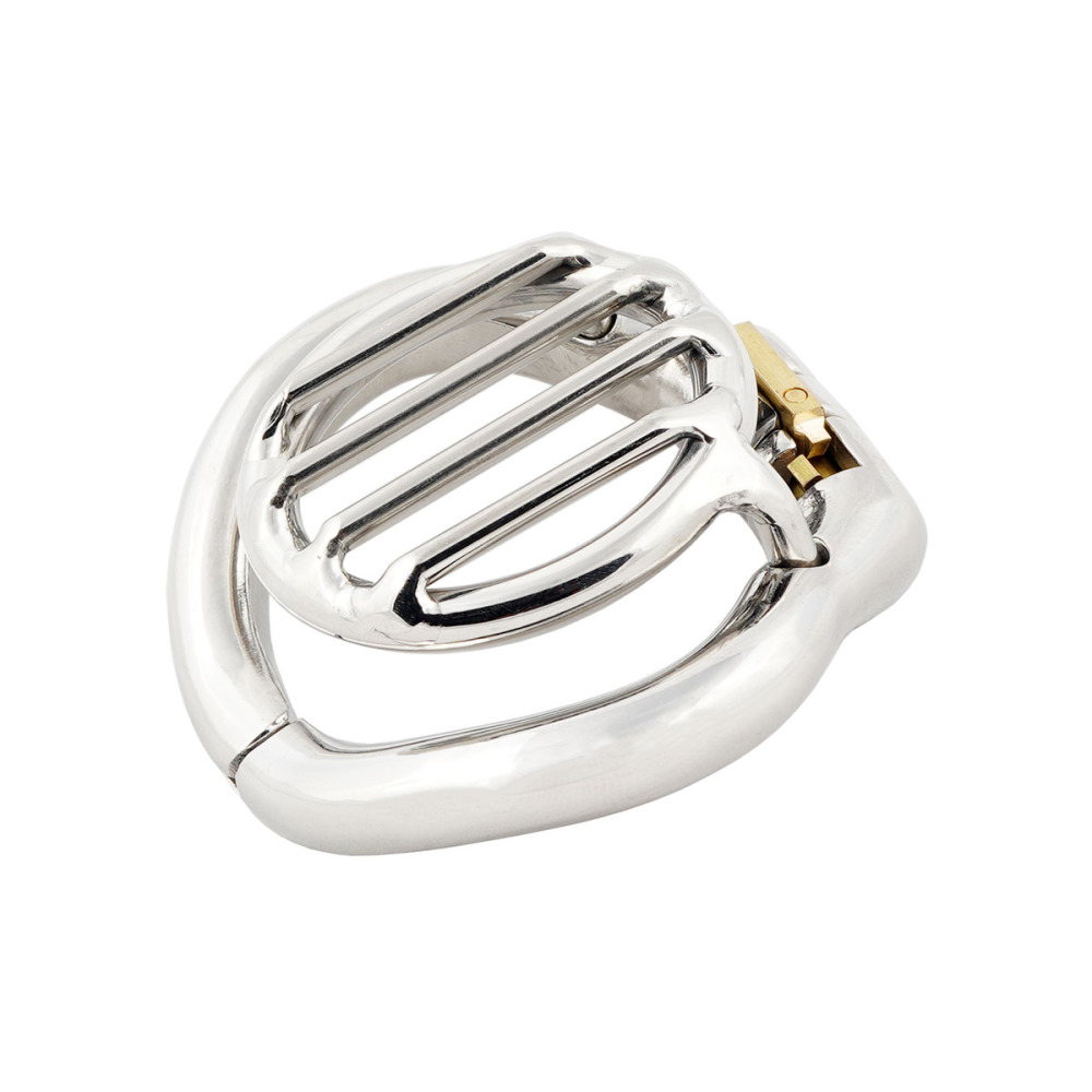 TERNENCE Male Flat Chastity Cock Cage Super Short Stealth Lock Chastity Belt for Hinged Ring (only cages do not include rings and locks)