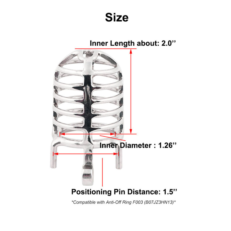 TERNENCE Long Size Men's Metal Chastity Device Ergonomic Design Hinged Ring Cock Cage Penis Lock for Hinged Ring (only cages do not include rings and locks)