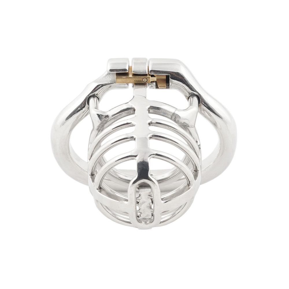 TERNENCE Medium Size Metal Male Chastity Device Ergonomic Design Hinged Ring Cock Cage Penis Lock for Hinged Ring (only cages do not include rings and locks)