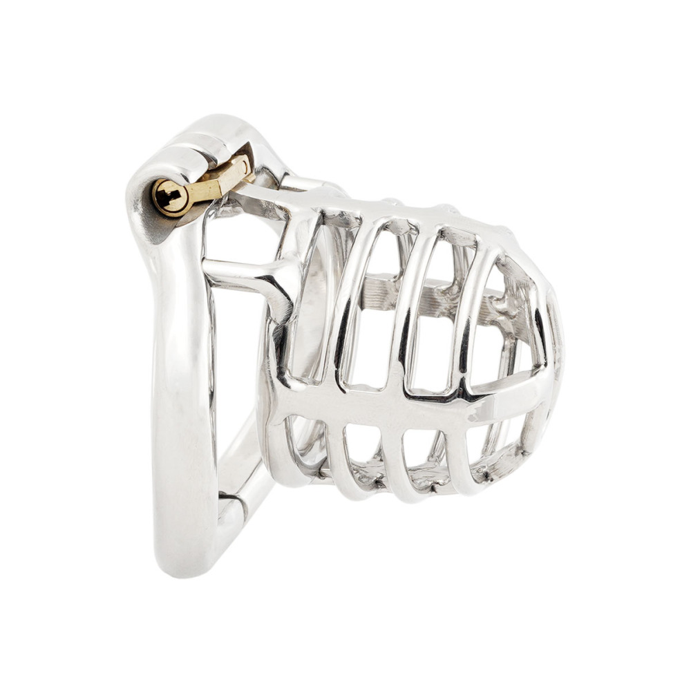 TERNENCE Medium Size Metal Male Chastity Device Ergonomic Design Hinged Ring Cock Cage Penis Lock for Hinged Ring (only cages do not include rings and locks)
