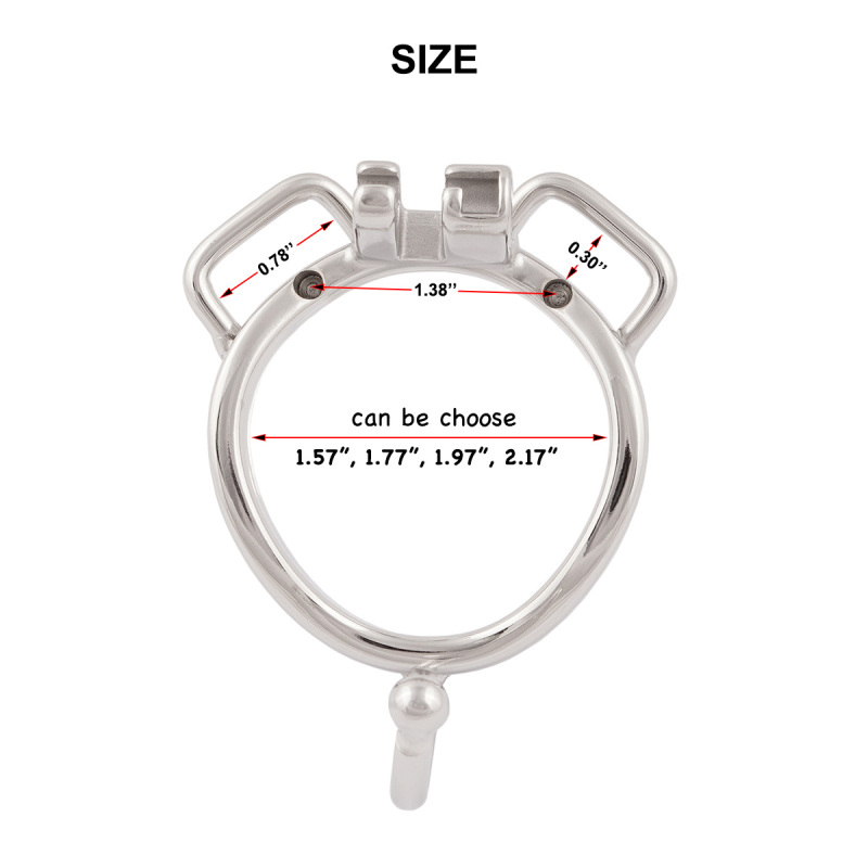 Chastity cage Closed Base Ring Attachable Belt Ergonomic Design Cock cage Base Ring with Separation Hook Men's Chasity Device Stainless Steel Virginity Lock
