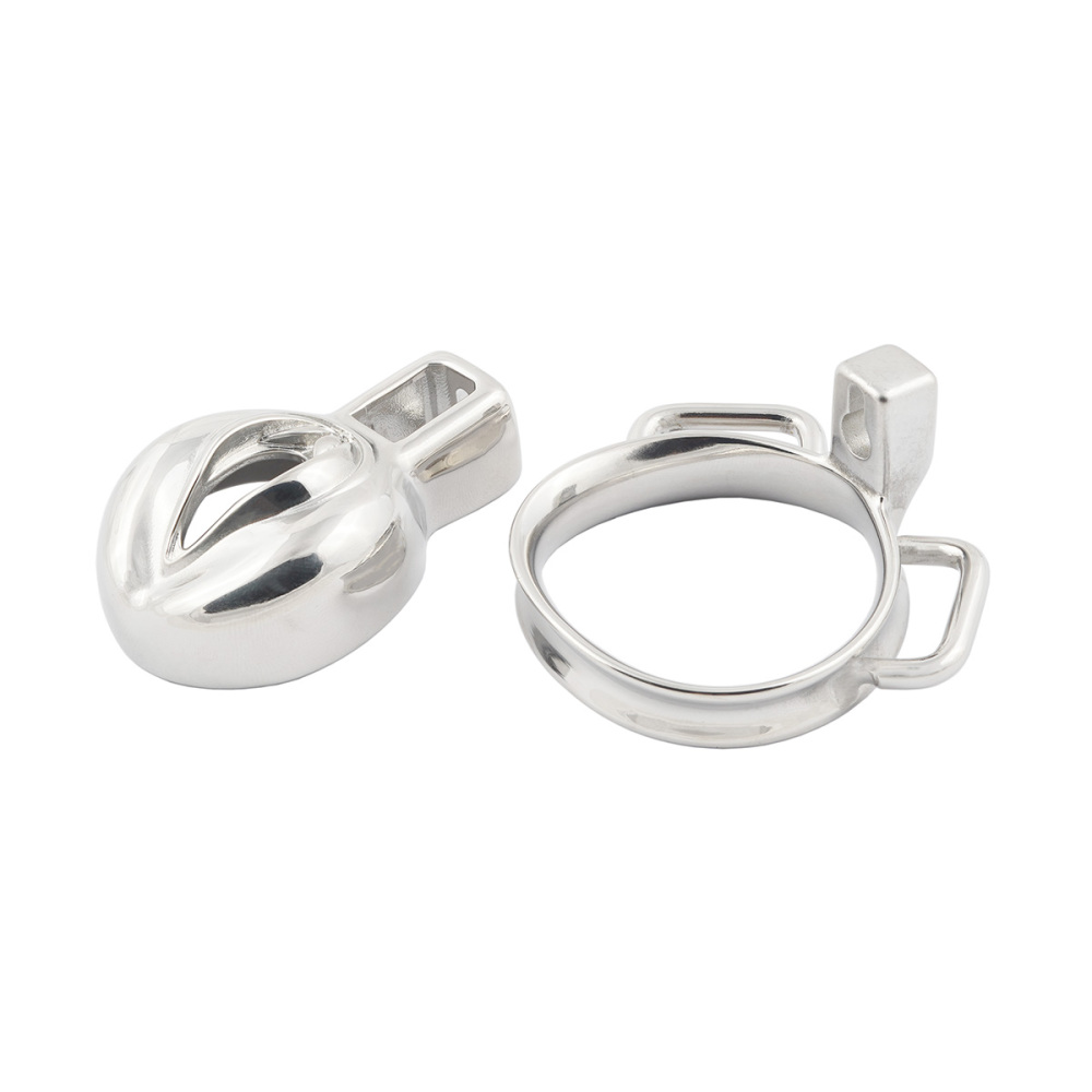 Closed Base Ring Attachable Belt Ergonomic Design Chastity cage Base Ring for Men's Chasity Device Stainless Steel Virginity Lock Cock cage