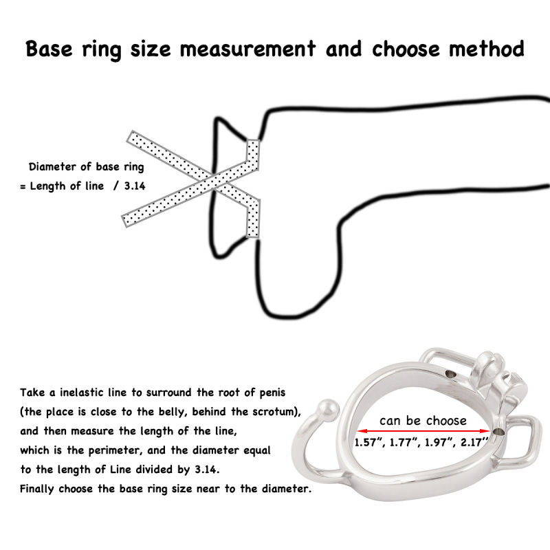 Chastity cage Closed Base Ring Attachable Belt Ergonomic Design Cock cage Base Ring with Separation Hook Men's Chasity Device Stainless Steel Virginity Lock