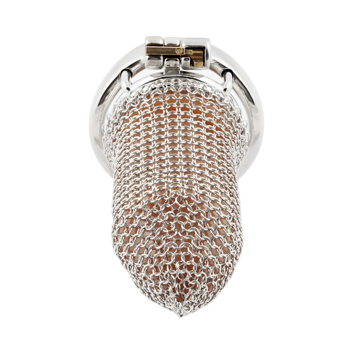 Stainless Steel Gauze Male Chastity Cage Metal Chastity Locks Comfortable Soft Cock Cage Easy to Wear Men's Virginity Lock - L Cage Length 3.4''