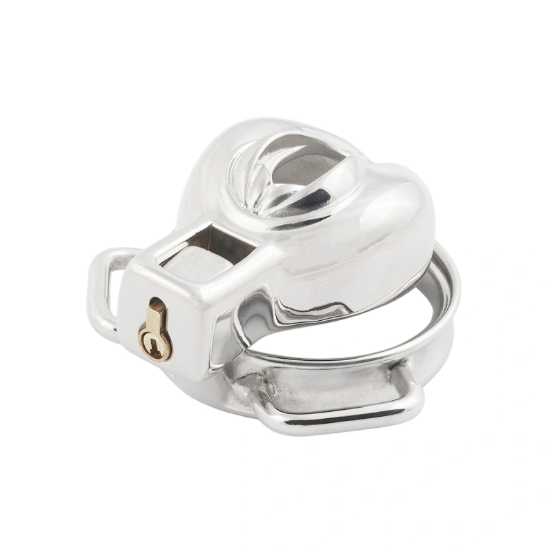 Male Short Sissy Chastity Device Base Ring Attachable Belt Stainless Steel Men's Virginity Lock
