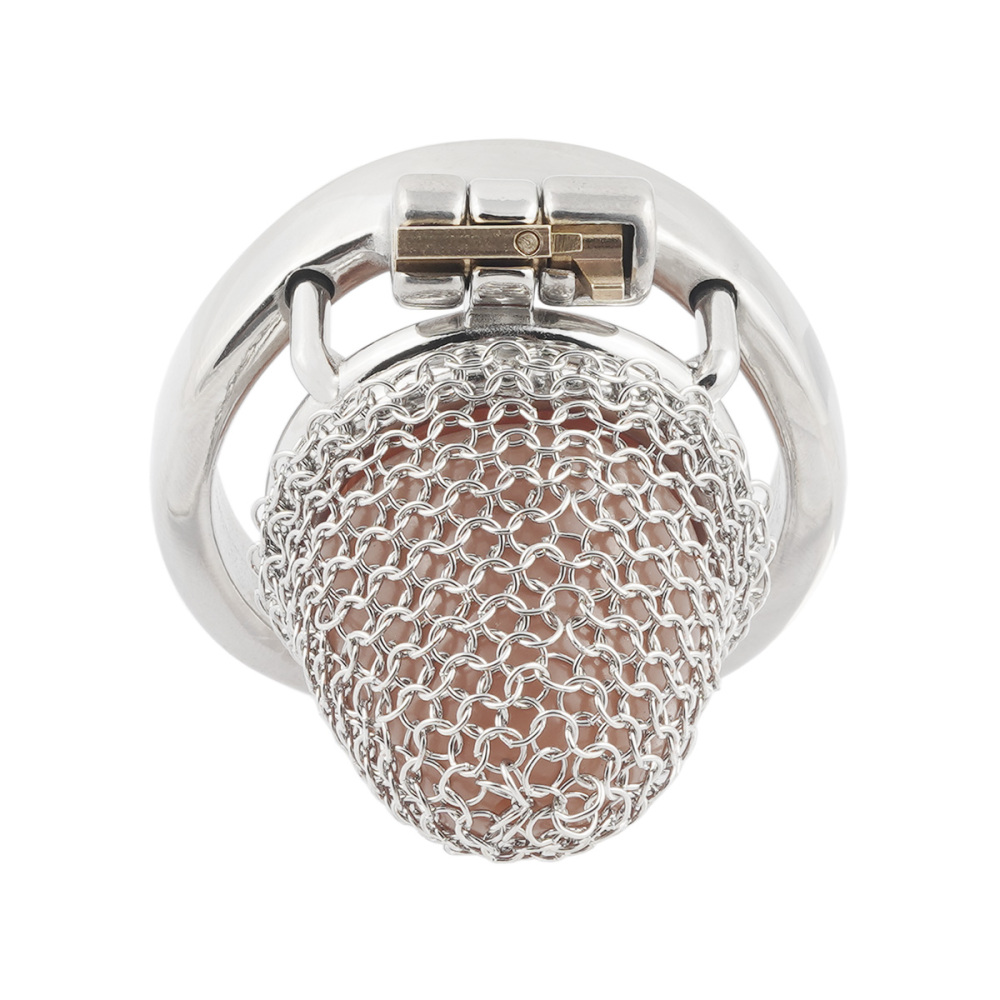 Stainless Steel Gauze Male Chastity Cage Metal Chastity Locks Comfortable Soft Cock Cage Easy to Wear Men's Virginity Lock - XS Cage Length 1.5''