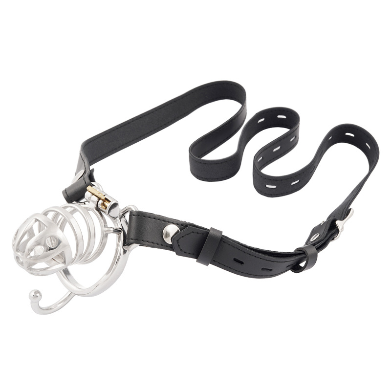 Chastity cage Closed Base Ring Attachable Belt Ergonomic Design Cock cage Base Ring with Separation Hook Men's Chasity Device Stainless Steel Virginity Lock