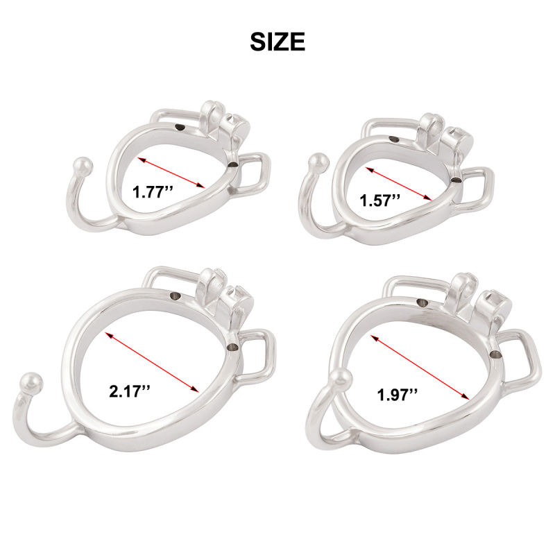 Chastity cage Closed Base Ring Attachable Belt Ergonomic Design Cock cage Base Ring with Separation Hook Men's Chasity Device Stainless Steel Virginity Lock