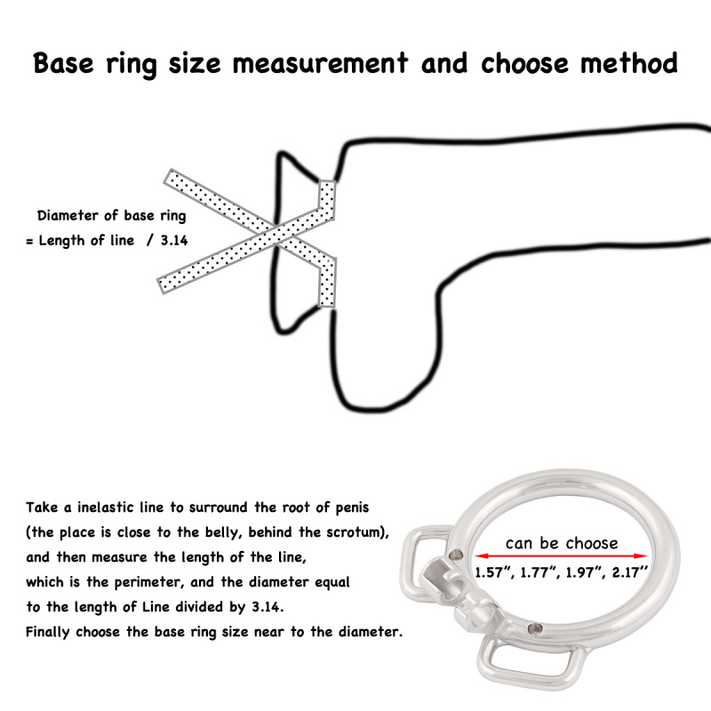 Chastity Device cage Closed Base Ring Attachable Belt Cock cage Base Ring for Men's Chasity cage Stainless Steel Virginity Lock