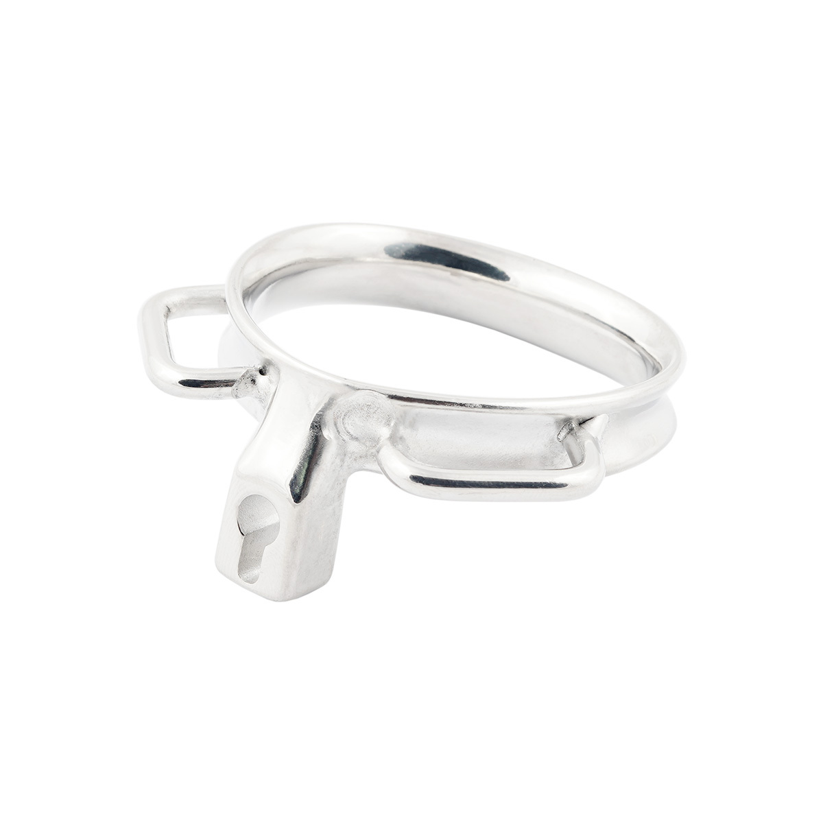 Closed Base Ring Attachable Belt Ergonomic Design Chastity cage Base Ring for Men's Chasity Device Stainless Steel Virginity Lock Cock cage