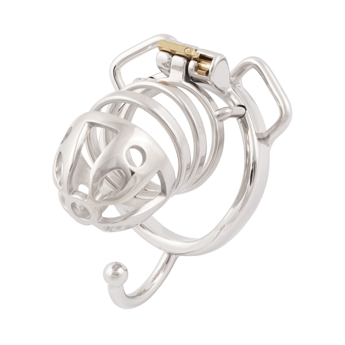 Chastity cage Closed Base Ring Attachable Belt Ergonomic Design Cock cage Base Ring with Separation Hook Men's Chasity Device Stainless Steel Virginity Lock