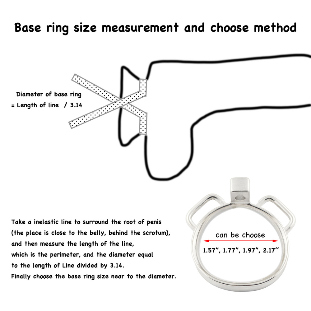 Closed Base Ring Attachable Belt Ergonomic Design Chastity cage Base Ring for Men's Chasity Device Stainless Steel Virginity Lock Cock cage