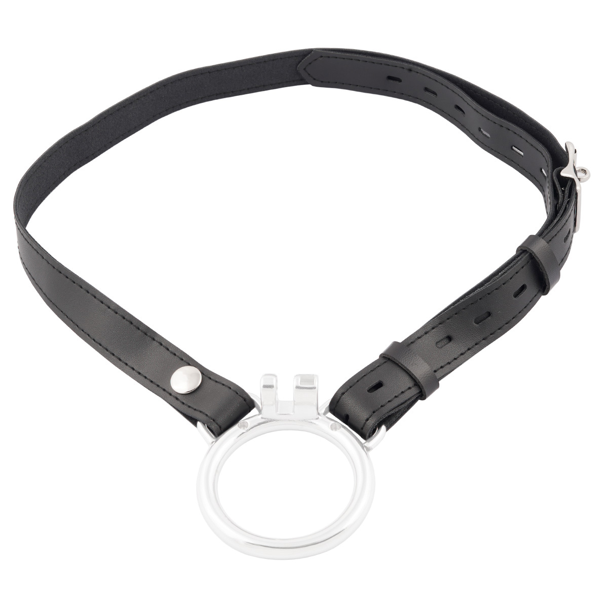 Chastity Device Closed Base Ring Belt for Cock Cage Base Ring Removable PU Belt