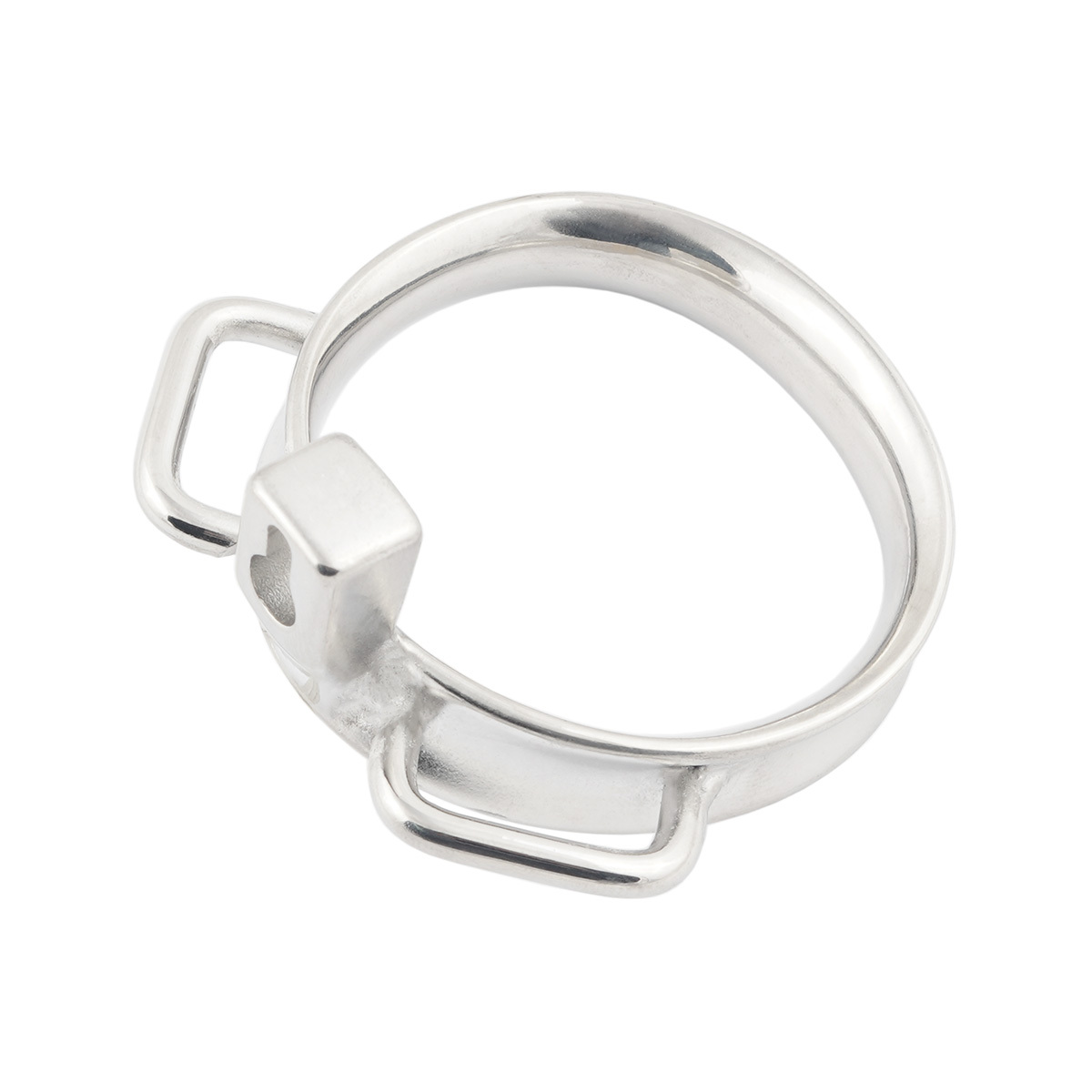 Closed Base Ring Attachable Belt Ergonomic Design Chastity cage Base Ring for Men's Chasity Device Stainless Steel Virginity Lock Cock cage