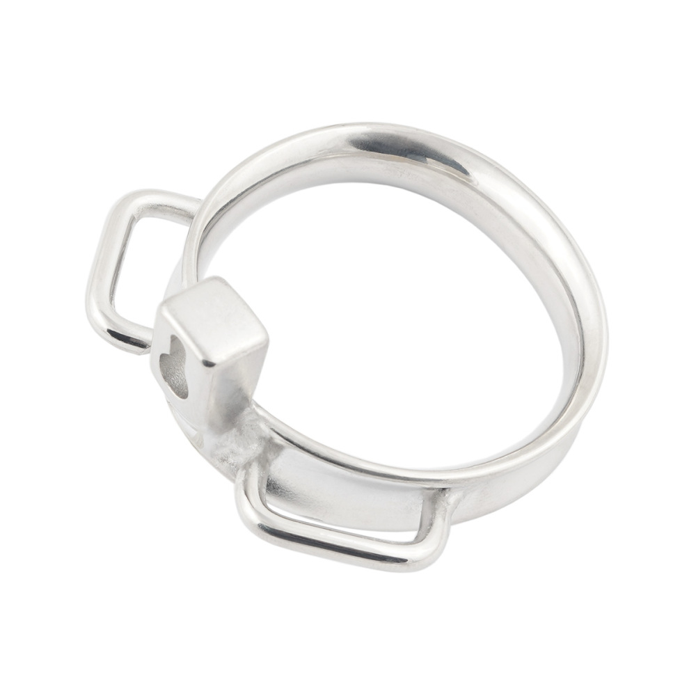 Closed Base Ring Attachable Belt Ergonomic Design Chastity cage Base Ring for Men's Chasity Device Stainless Steel Virginity Lock Cock cage