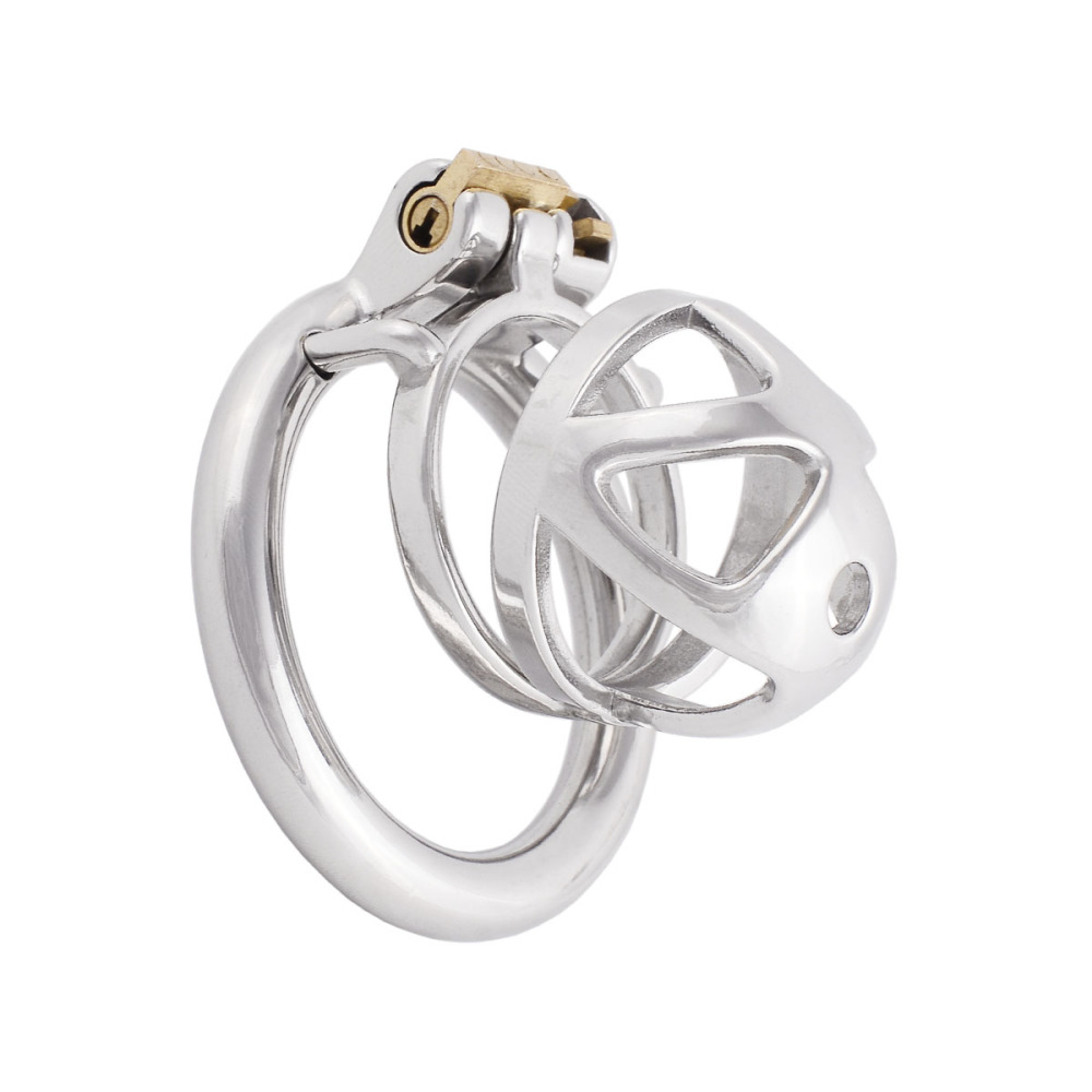 Men's Chastity Device Stainless Steel Vīrginity Lock Short Male Abstinence Devices Penis Cage Prevent Erection Toy (only cages do not include rings and locks)