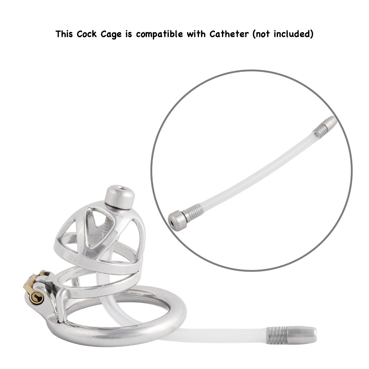 Men's Chastity Device Stainless Steel Vīrginity Lock Short Male Abstinence Devices Penis Cage Prevent Erection Toy