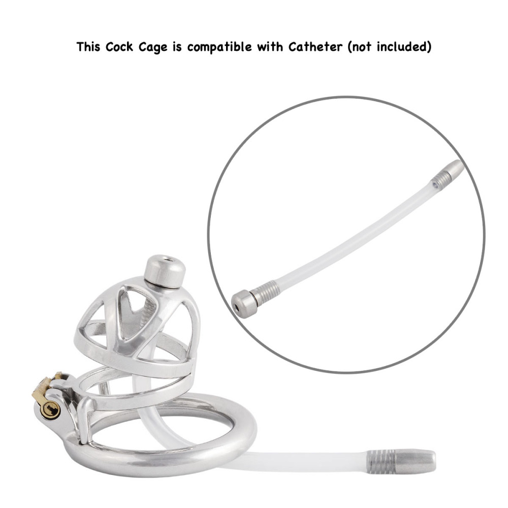 Men's Chastity Device Stainless Steel Vīrginity Lock Short Male Abstinence Devices Penis Cage Prevent Erection Toy