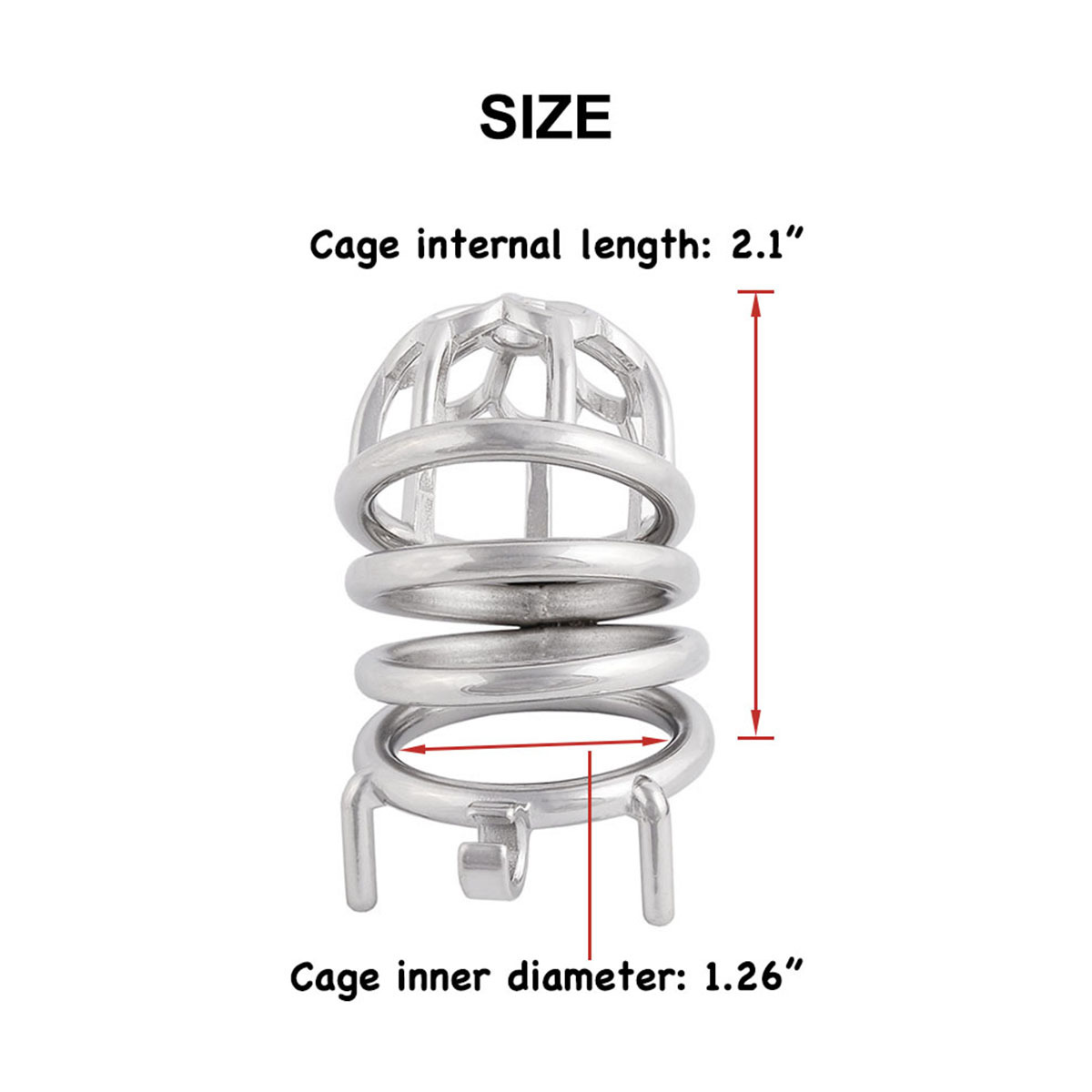 Men's Stainless Steel Male Pennis Lock Cook Penis Ring Cage Male Chastity Device for Men Penis (only cages do not include rings and locks)