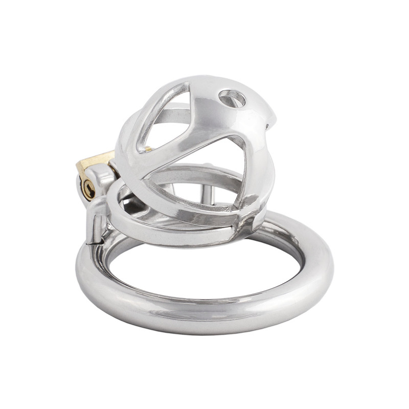 Men's Chastity Device Stainless Steel Vīrginity Lock Short Male Abstinence Devices Penis Cage Prevent Erection Toy (only cages do not include rings and locks)