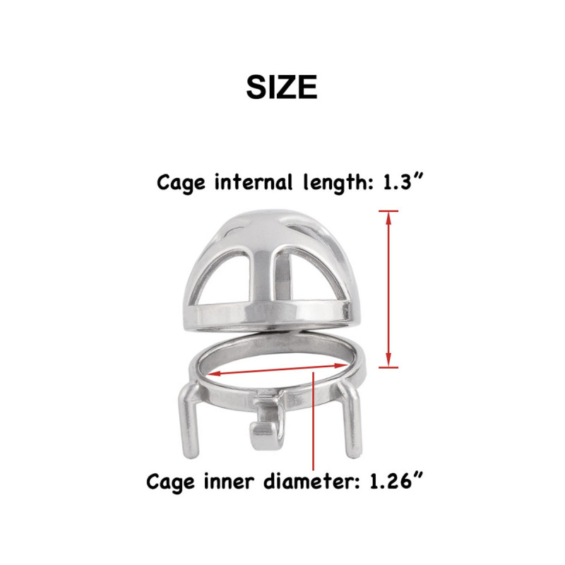 Men's Chastity Device Stainless Steel Vīrginity Lock Short Male Abstinence Devices Penis Cage Prevent Erection Toy (only cages do not include rings and locks)