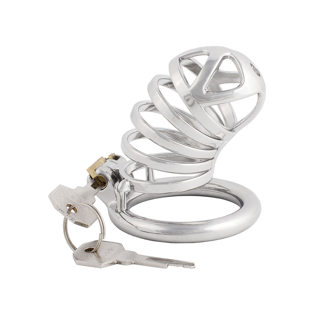 Chasity Cage Men Metal Chastity Device Breathable Male Abstinence Chastity Lock Cock Cage for The Best Men Companion (only cages do not include rings and locks)