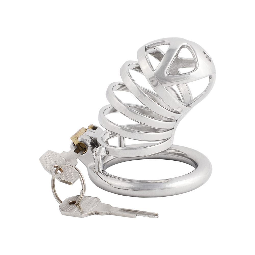 Chasity Cage Men Metal Chastity Device Breathable Male Abstinence Chastity Lock Cock Cage for The Best Men Companion (only cages do not include rings and locks)