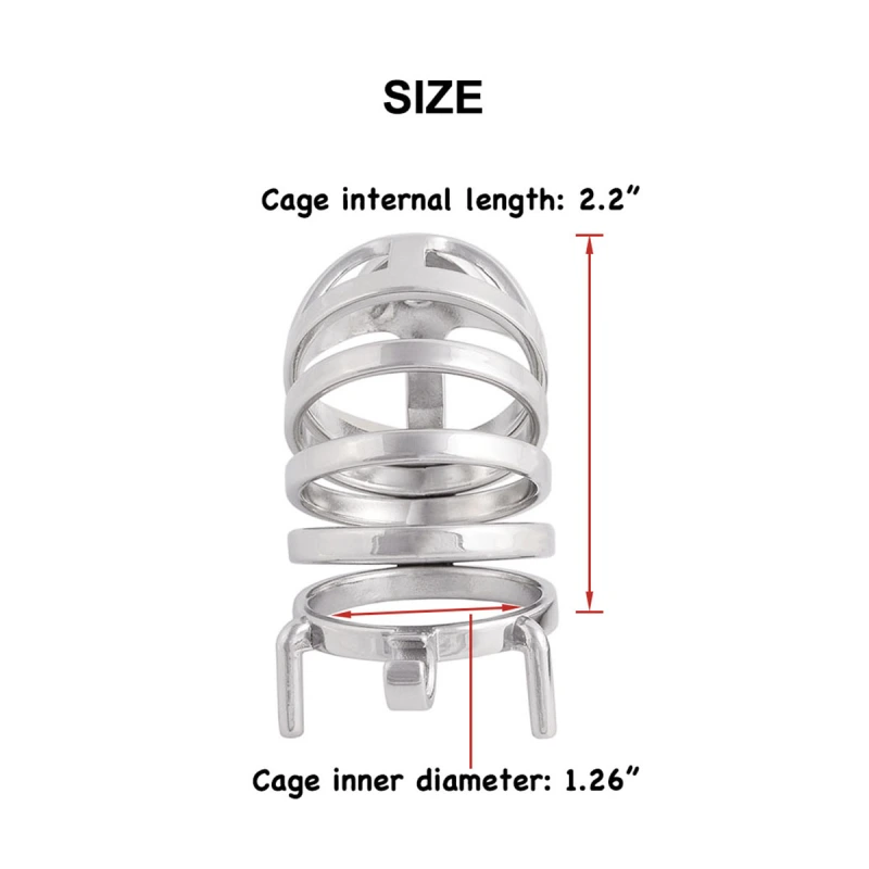 Chasity Cage Men Metal Chastity Device Breathable Male Abstinence Chastity Lock Cock Cage for The Best Men Companion (only cages do not include rings and locks)