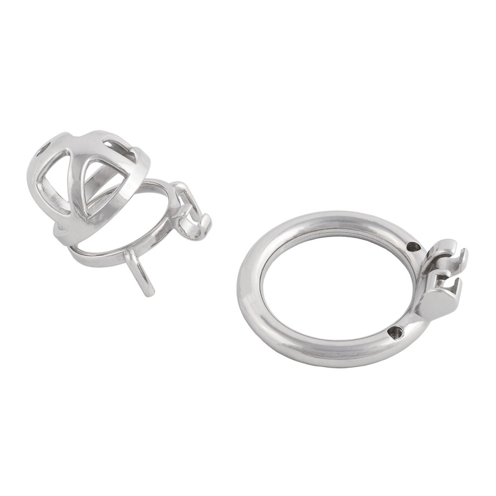 Men's Chastity Device Stainless Steel Vīrginity Lock Short Male Abstinence Devices Penis Cage Prevent Erection Toy (only cages do not include rings and locks)