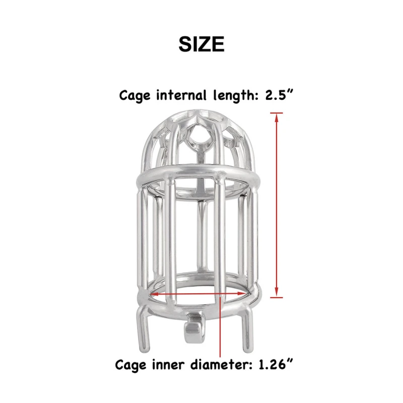 Men's Stainless Steel Male Pennis Lock Cook Penis Ring Cage Male Chastity Device Penis Cage Prevent Erection Toy (only cages do not include rings and locks)