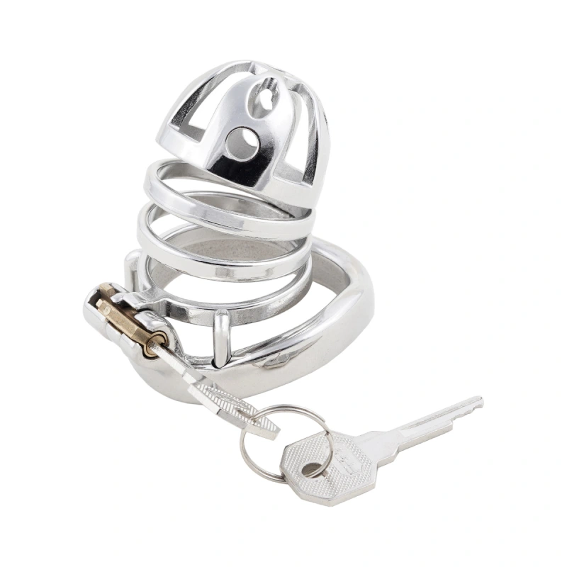 Male Chastity Cage Stealth Lock Stainless Steel Cock Cage Adult Game Sex Toy (only cages do not include rings and locks)