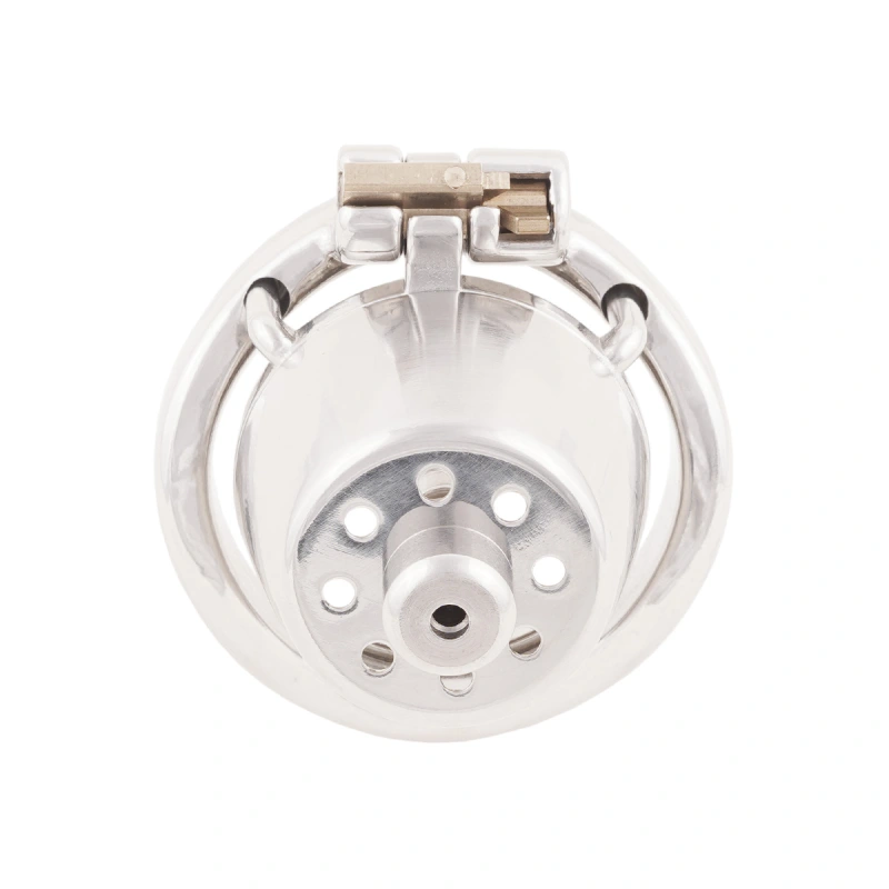 Small Male Chastity Device Stainless Steel Ergonomic Design Cock Cage Sex Toy Ring with Catheter (Not include rings and locks)