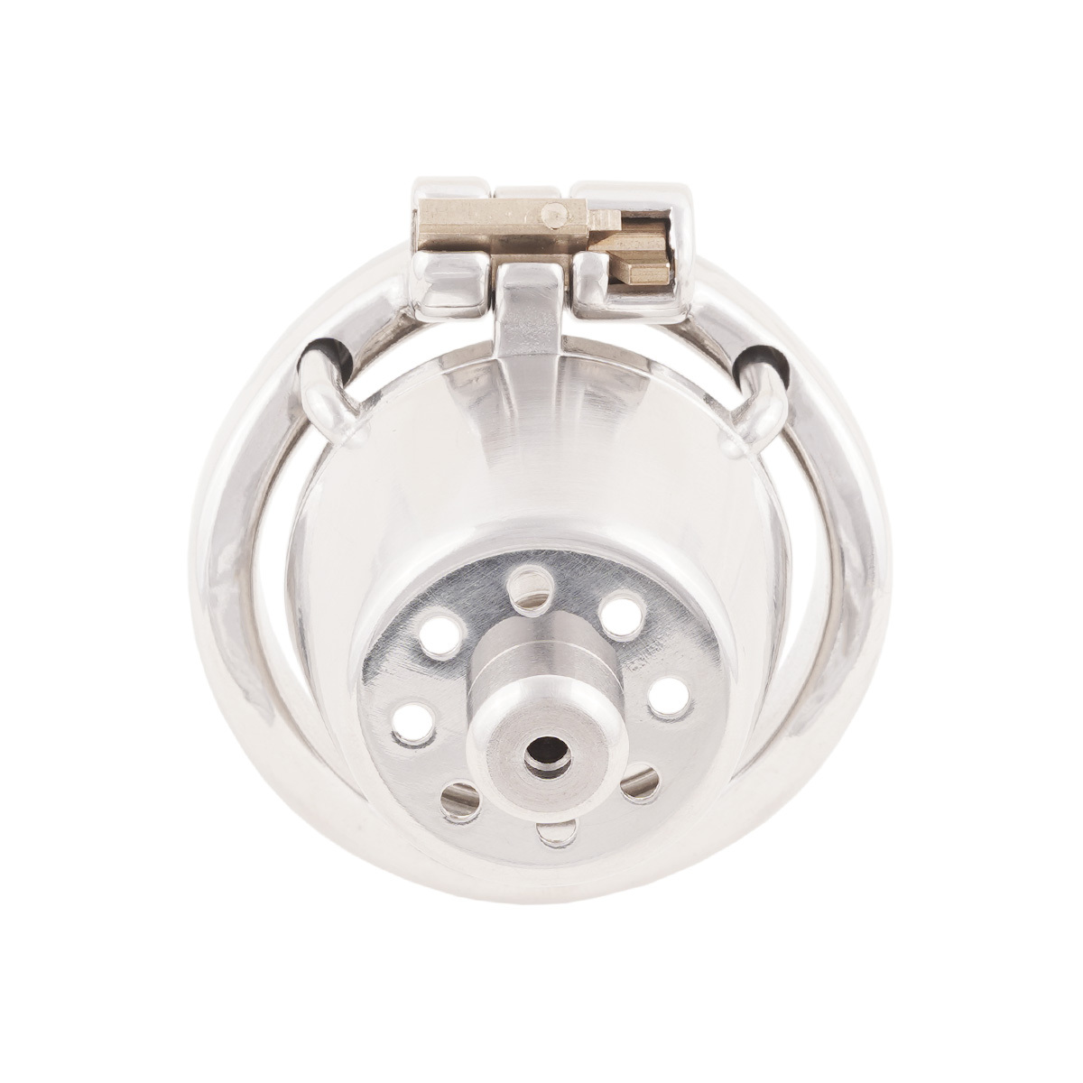 Small Male Chastity Device Stainless Steel Ergonomic Design Cock Cage Sex Toy Ring with Catheter (Not include rings and locks)