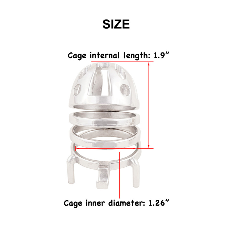 Male Chastity Cage Stealth Lock Stainless Steel Cock Cage Adult Game Sex Toy (only cages do not include rings and locks)